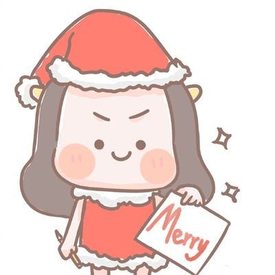高清一男一女的圣诞情侣头像卡通图片