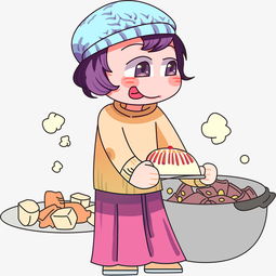 冬季寒冷天气制作美食人物插画图片素材其他格式下载动漫人物大全