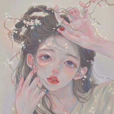 动漫手绘女头手绘古风混搭