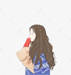 手绘插画长发女孩素材图片免费下载高清psd千库网图片编号9833836