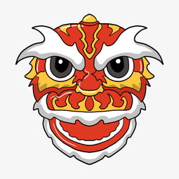 手绘红色舞狮头插画图片素材其他格式下载动漫人物大全