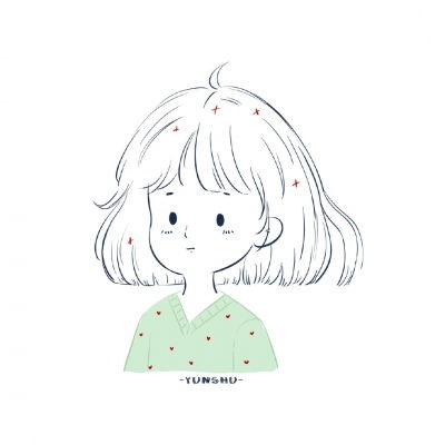 小清新简笔画女生头像白底头像