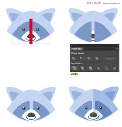 illustrator绘制扁平化风格的卡通动物肖像