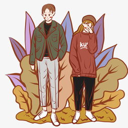 手绘卡通时尚浪漫情侣文艺清新小插画图片素材其他格式下载动漫人物大全