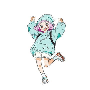 比耶小女孩女生卡通图案设计模板下载设计素材素材下的人物素材设计模板