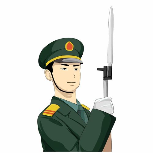解放军军人持枪插画