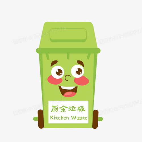 绿色卡通可爱厨余垃圾桶png图片素材下载绿色png熊猫办公