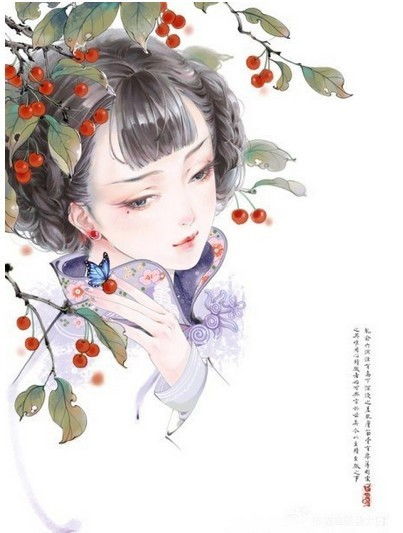 求几张古装漫画少女图片