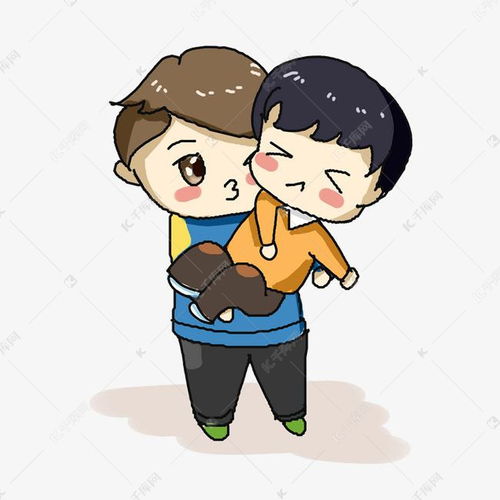 爸爸和儿子玩耍卡通手绘插画素材图片免费下载千库网