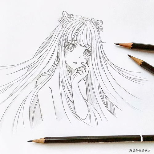 适合新手临摹的动漫女生线稿图
