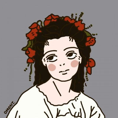 卡通女头像,手绘系有点抽象的图片