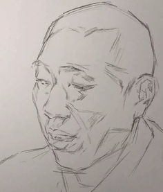 传奇绘画课堂回顾第二九八集朱传奇教你在男老年素描头像中处理整体的暗部