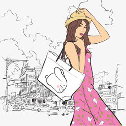 戴帽子的时尚女生人物插画素材图片免费下载高清图片pngpsd千库网图片编号5698079