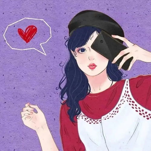 插画女生头像
