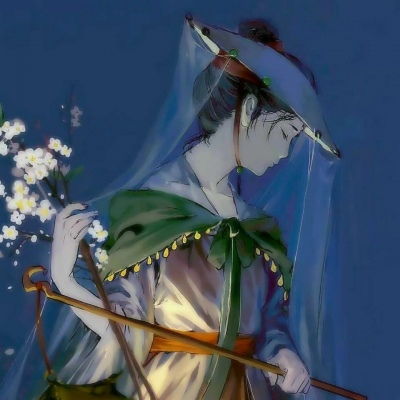 唐崎夜雨手绘古风女生头像