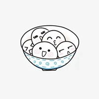 可爱卡通小汤圆图片一碗呆萌可爱的小汤圆图片