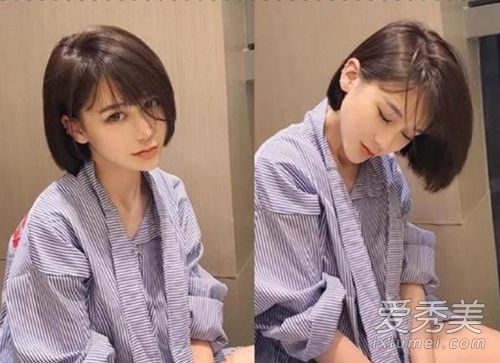 网红齐嘴短发图片齐嘴短发怎么卷