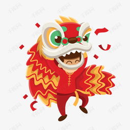 卡通舞狮子素材图片免费下载高清卡通手绘png千库网图片编号6352777