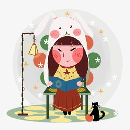 朗诵诗歌的清新小女孩插画图片素材其他格式下载动漫人物大全