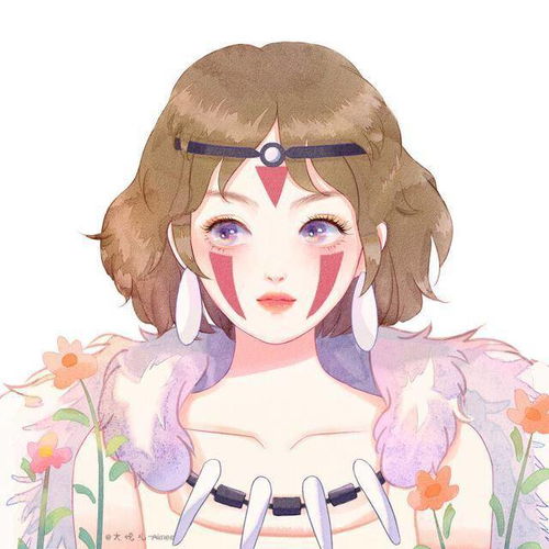 宫崎骏动漫电影少女手绘头像