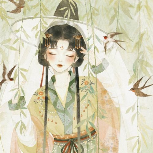 古风女生头像绿茶青梅来相配你我是一对