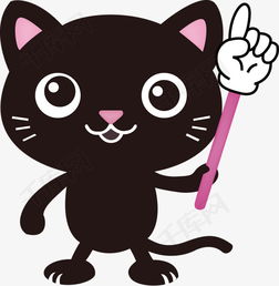 黑色卡通小猫素材图片免费下载高清卡通手绘png千库网图片编号5355895