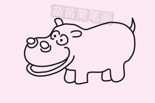河马简笔画图片大全教程