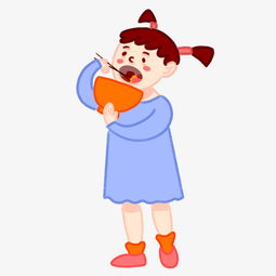 手绘卡通可爱小清新女孩吃肉贴秋膘图片素材其他格式下载动漫人物大全