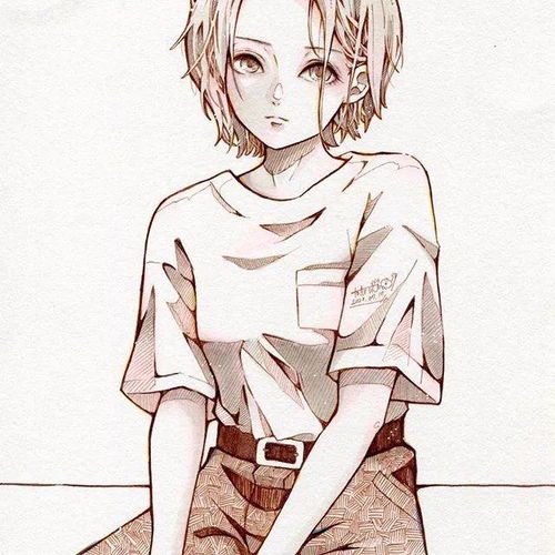 水彩插画自带飘逸的小清新动漫少女