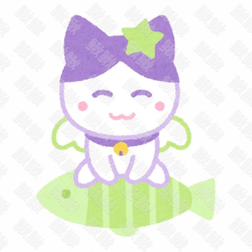 可爱抱着鱼的小猫猫咪手绘卡通插画手绘png儿童插画免扣素材1阿猫阿狗