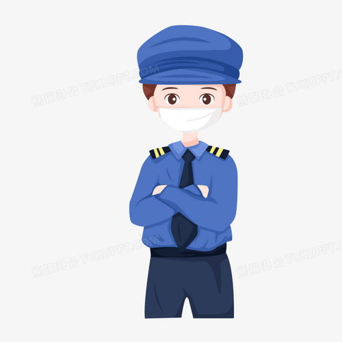 手绘卡通戴口罩的职业人员警察png图片素材免费下载警察png45004500像素熊猫办公