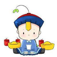 脑门贴人民币卡通小僵尸微信头像