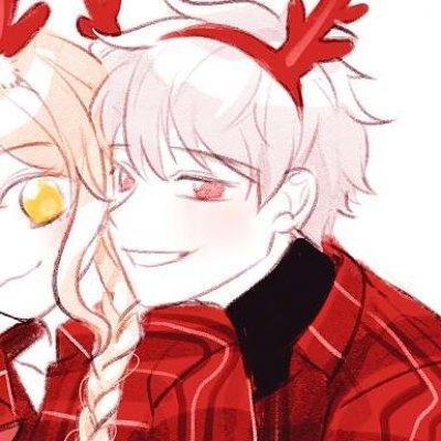 圣诞动漫卡通情侣头像一男一女2019圣诞小红帽情侣头像一对两张