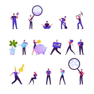 卡通风孩子在玩考古挖掘游戏插图