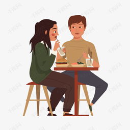 卡通简约夸张吃饭用餐的人物素材图片免费下载千库网