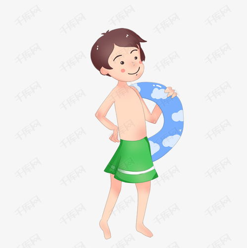 暑假游泳圈男孩卡通手绘素材图片免费下载高清psd千库网图片编号10792934