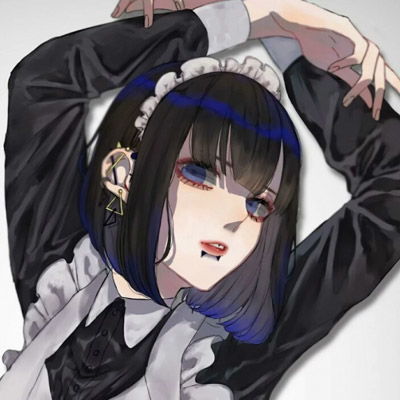 黑白动漫头像丧女二次元很丧很酷的女生头像