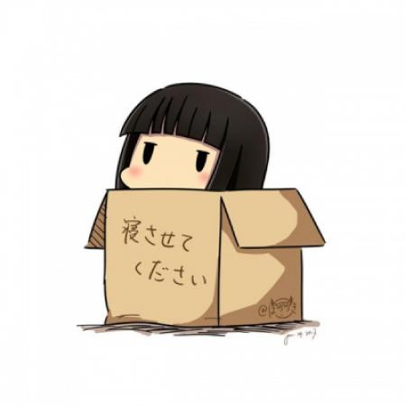 在箱子里的女孩动漫头像,萌萌的小卡通女头像