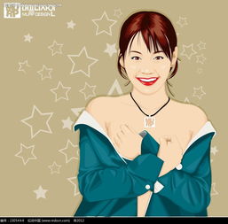 快乐的美女卡通手绘ai素材免费下载红动网