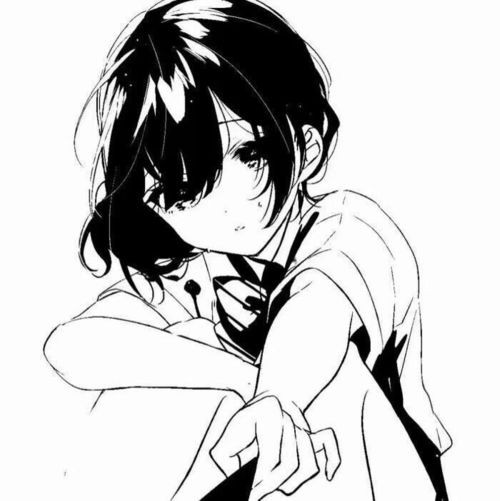 第897期动漫头像0118黑白系动漫女生头像