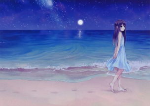 海边女孩身穿连衣裙的背影头像,长发