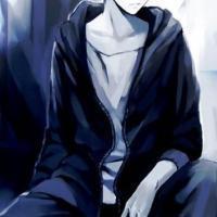 谁有黑衣服卡通不露脸的少年上面黑色下面彩色的qq头像