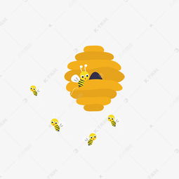 手绘蜂巢和蜜蜂免抠图素材图片免费下载高清psd千库网图片编号10990556