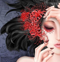 qq头像动漫女生脸上有彼岸花