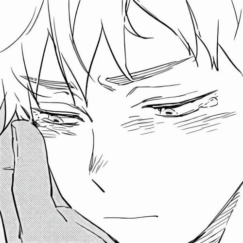动漫头像黑白线条动漫男生头像