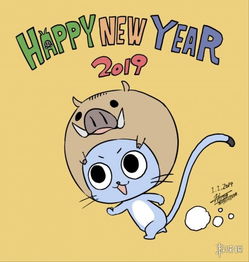 猪年元气满满冲劲十足2019年动漫新年贺图大集合