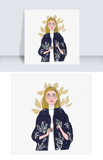 时尚插画小雪金发知性少女png图片素材其他格式下载动漫人物大全