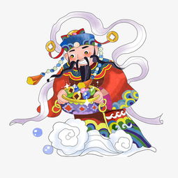 财神春节传统神仙聚宝盆招财png图片素材其他格式下载动漫人物大全