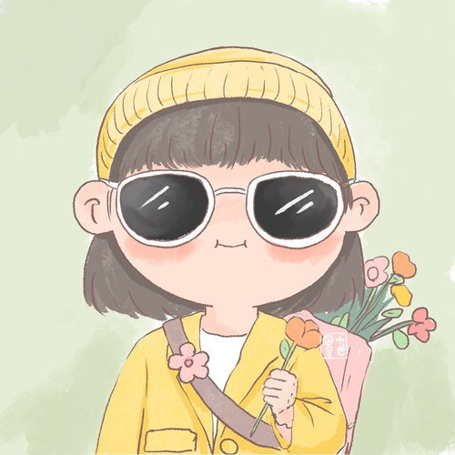 女生插画头像与春与四季与你