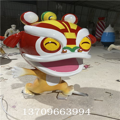 动物玻璃钢雕塑供应商佛山形象卡通狮子头雕塑商场摆件-黄页88网